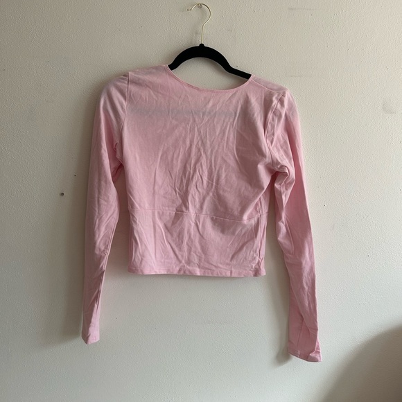 Hollister V Neck Long Sleeve Tops (Light Pink and Sage Green) DUO - Picture 4 of 4